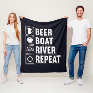 Bierboot Rivier en Bier Drinken Fleece Deken