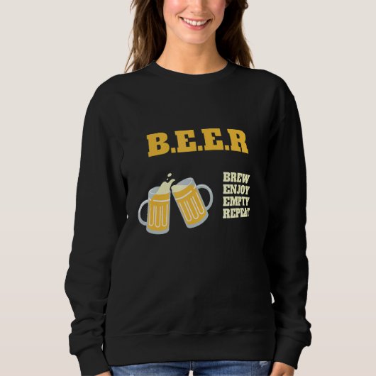 Bierbrouwen Geniet van lege herhaling Drink bierda Trui (Voorkant)