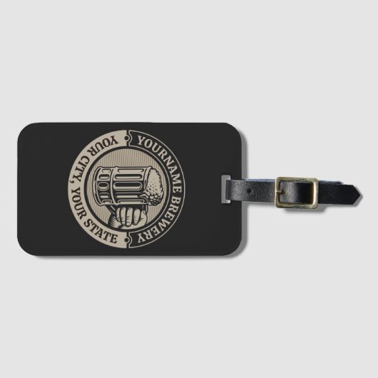 Bierbrouwen Gepersonaliseerde NAAM Brouwerij Grote Bagagelabel (Voorkant (horizontaal))