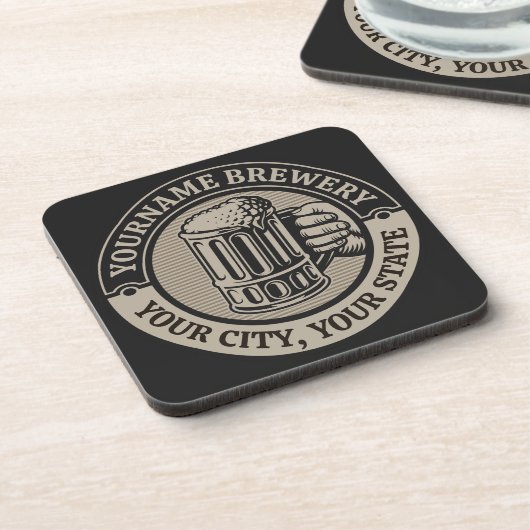 Bierbrouwerij Aangepaste naam Brewery Big Mok Bier Onderzetter (Linkerzijde)