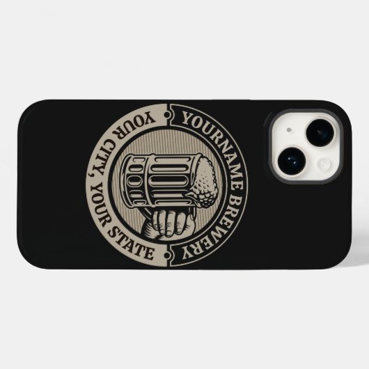 Bierbrouwerij Aangepaste naam Brewery Big Mok Case-Mate iPhone Case (Achterkant (horizontaal))