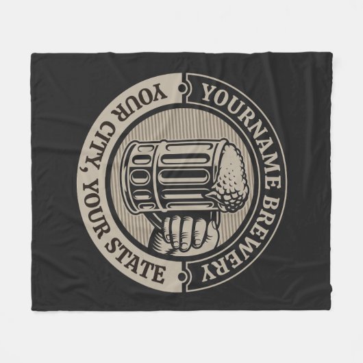 Bierbrouwerij Aangepaste naam Brewery Big Mok Fleece Deken (Voorkant (Horizontaal))