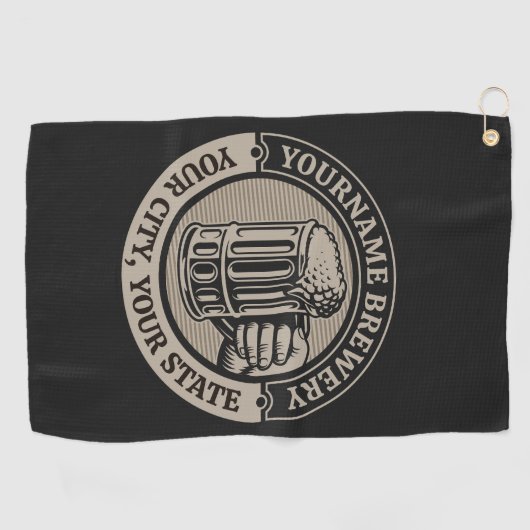 Bierbrouwerij Aangepaste naam Brewery Big Mok Golfhanddoek (Horizontaal)