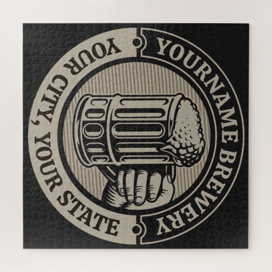 Bierbrouwerij Aangepaste naam Brewery Big Mok Legpuzzel (Horizontaal)