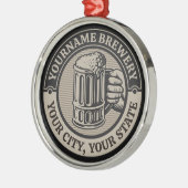 Bierbrouwerij Aangepaste naam Brewery Big Mok Metalen Ornament (Links)