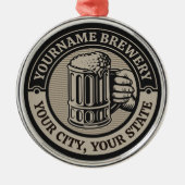 Bierbrouwerij Aangepaste naam Brewery Big Mok Metalen Ornament (Voorkant)