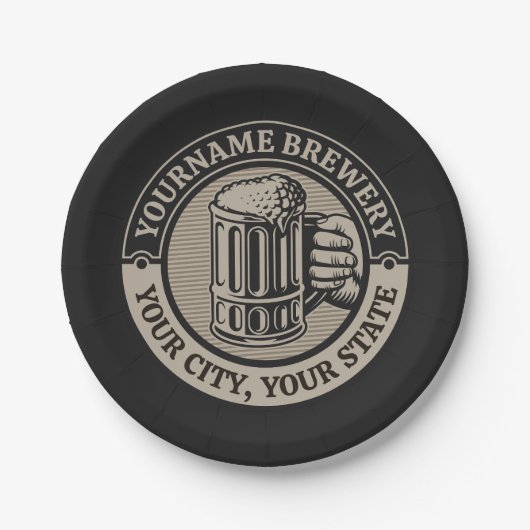Bierbrouwerij Aangepaste naam Brewery Big Mok Papieren Bordje (Voorkant)