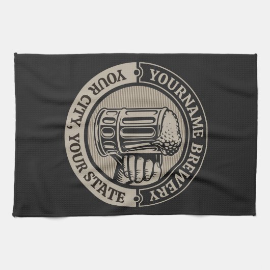 Bierbrouwerij Aangepaste naam Brewery Big Mok Theedoek (Horizontaal)