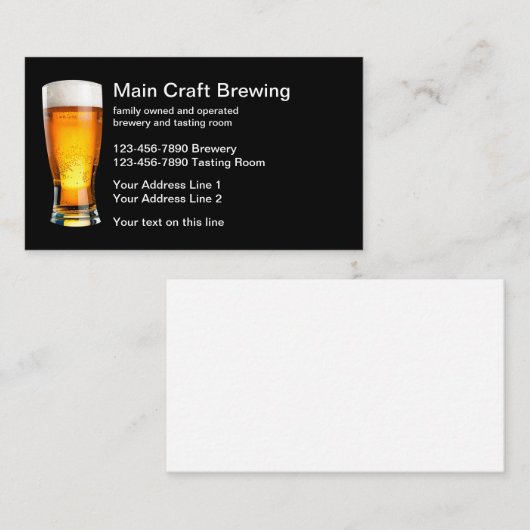 Bierbrouwerij en koffiezetkamer visitekaartje (Voorkant / Achterkant)