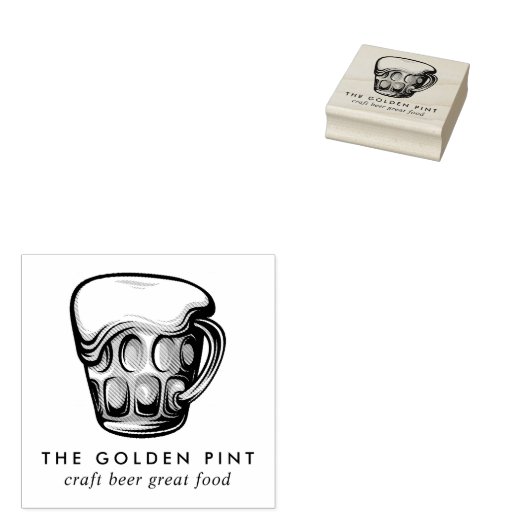 Bierbrouwerij met Logo brouwerij Rubberstempel (Gestempeld)