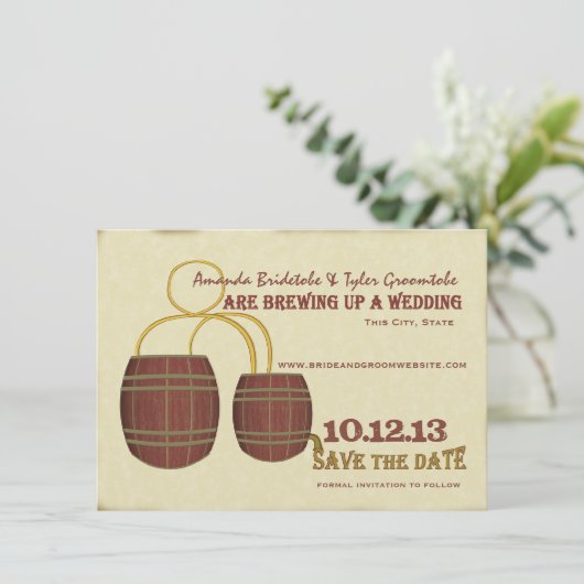 Bierbrouwerij Save the Date (Staand voorkant)