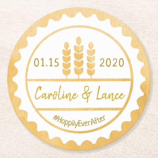 Bierbrouwt voordat ik het bierflesje Pet doe Ronde Kartonnen Onderzetter (Voorkant)