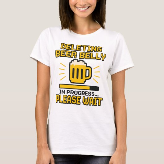 Bierbuik verwijderen – Funny Pixel Style Beer Love T-shirt (Voorkant)