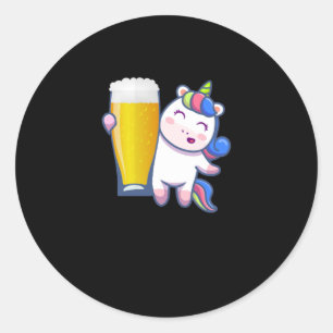 Biercadeau met eenhoorn ronde sticker