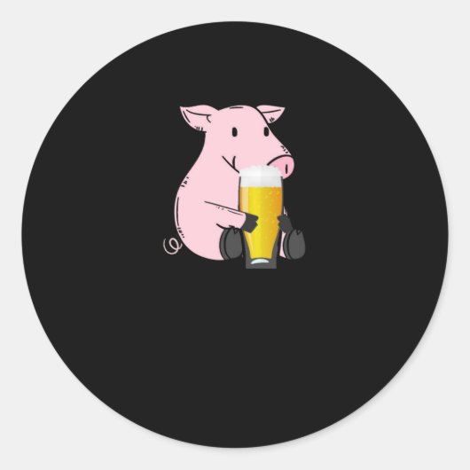 Biercadeau met varken ronde sticker (Voorkant)