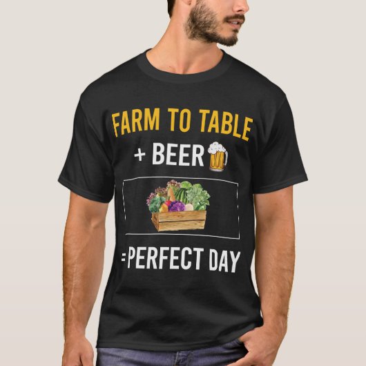 Bierdag Boerderij aan tafel T-shirt (Voorkant)