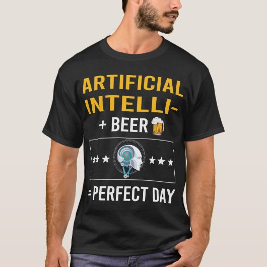 Bierdag kunstmatige intelligentie AI T-shirt (Voorkant)