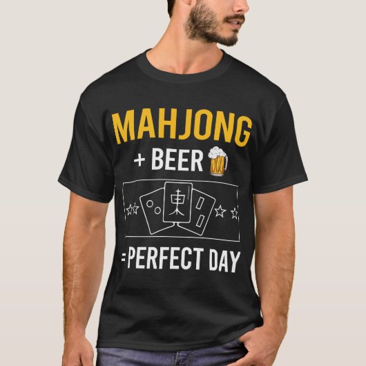 Bierdag Mahjong Majong Mah Jong Mah Jong T-shirt (Voorkant)