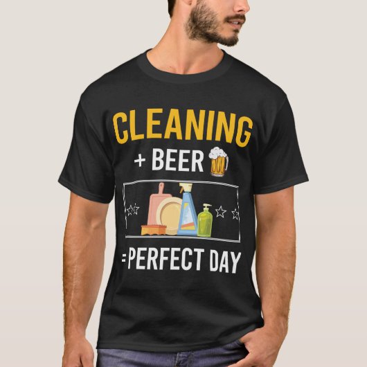 Bierdag schoonmaken t-shirt (Voorkant)