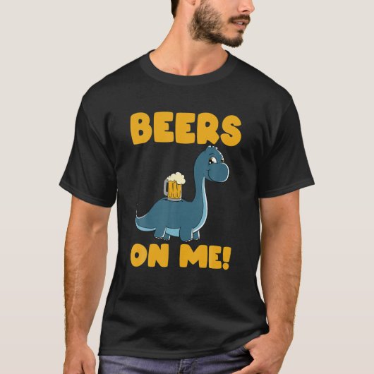 Bierdinosaurus Drunkasaurus Beersaurus Dino - bier T-shirt (Voorkant)