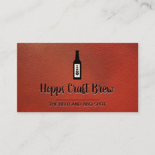 bierdistilleerderij | slijterij | leer visitekaartje (Voorkant)