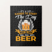 Bierdrank eindigt met bier legpuzzel (Verticaal)