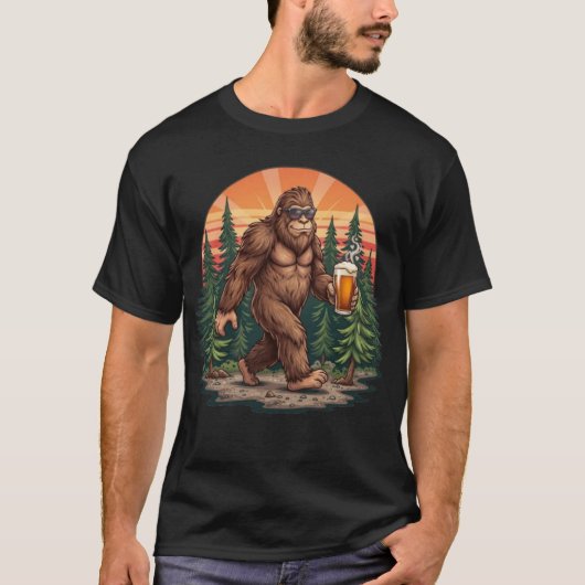 Bierdrinkende Bigfoot T-shirt (Voorkant)