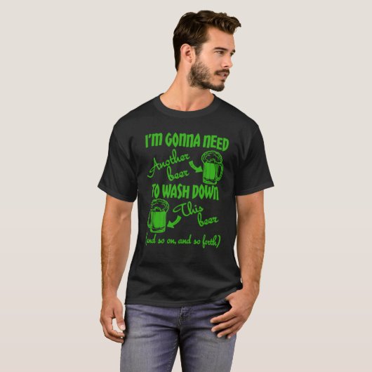 Bierdrinkende humor t-shirt (Voorkant volledig)