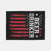 Bierdrinker Amerikaanse vlag Amerikaanse patriot Fleece Deken (Voorkant (Horizontaal))