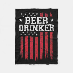Bierdrinker Amerikaanse vlag Amerikaanse patriot Fleece Deken
