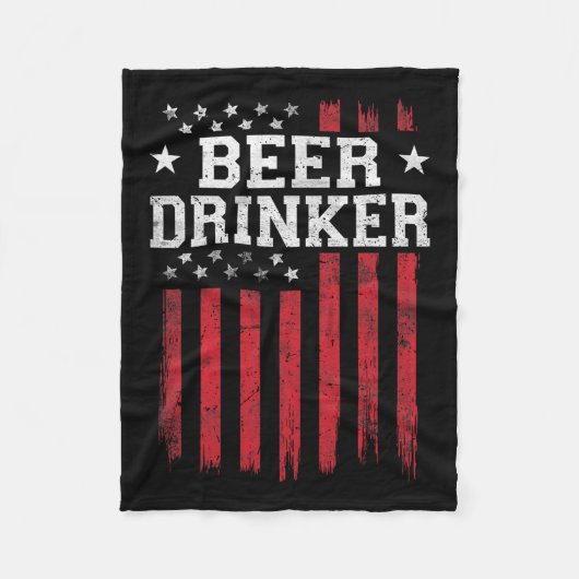 Bierdrinker Amerikaanse vlag Amerikaanse patriot Fleece Deken (Voorkant)