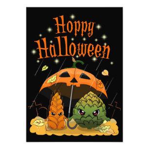 Bierdrinker Bier Gelukkig Halloween Foto Afdruk