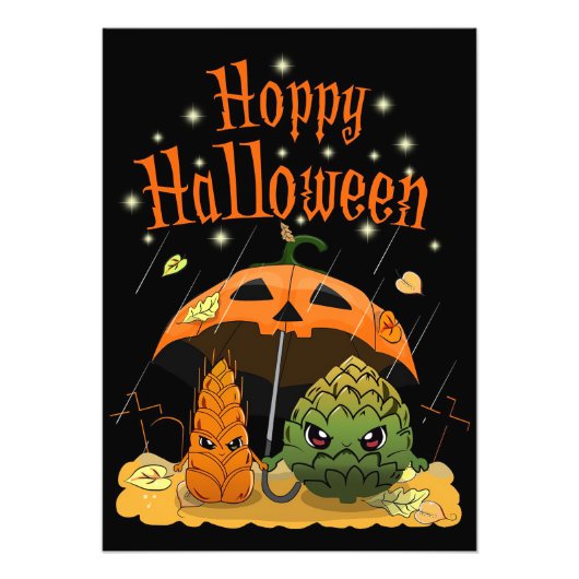 Bierdrinker Bier Gelukkig Halloween Foto Afdruk (Voorkant)