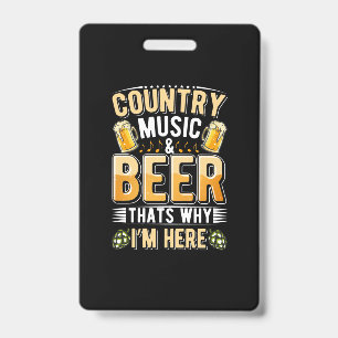 Bierdrinker Country Music Bierdrinken Verjaardag Badge