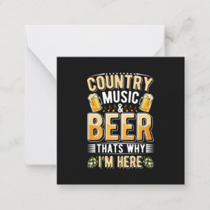 Bierdrinker Country Music Bierdrinken Verjaardag Notitiekaartje
