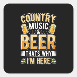 Bierdrinker Country Music Bierdrinken Verjaardag Vierkante Sticker