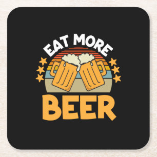 Bierdrinker Eet Meer Bier Grappig Drinken Verjaard Kartonnen Onderzetters