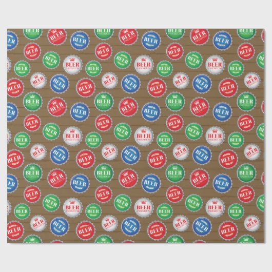 Bierdrinker Fles Petten Craft Bierliefhebber Cadeaupapier (Vlak)