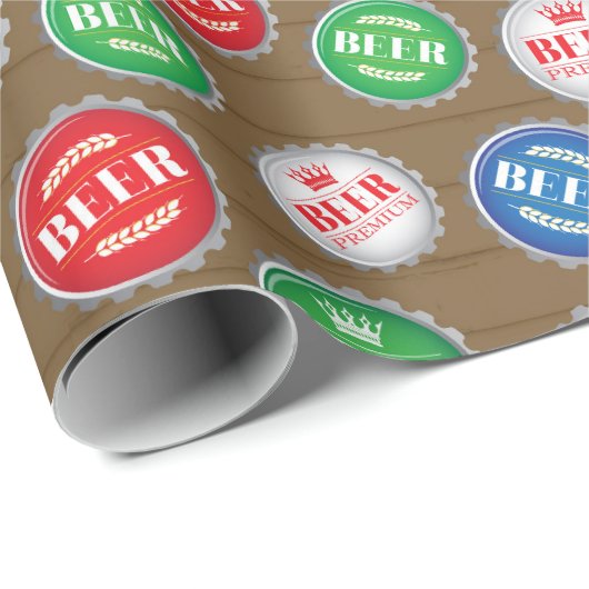 Bierdrinker Fles Petten Craft Bierliefhebber Cadeaupapier (Rol Hoek)