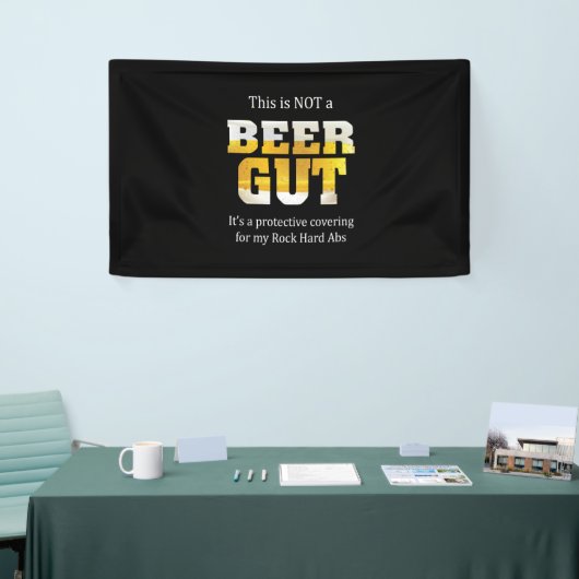 Bierdrinker geen BIER BUIK verjaardag Spandoek (Beurs)