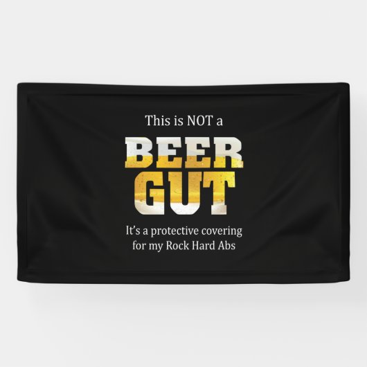 Bierdrinker geen BIER BUIK verjaardag Spandoek (Horizontaal)