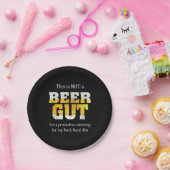 Bierdrinker geen bierbuik verjaardag papieren bordje (Feest)