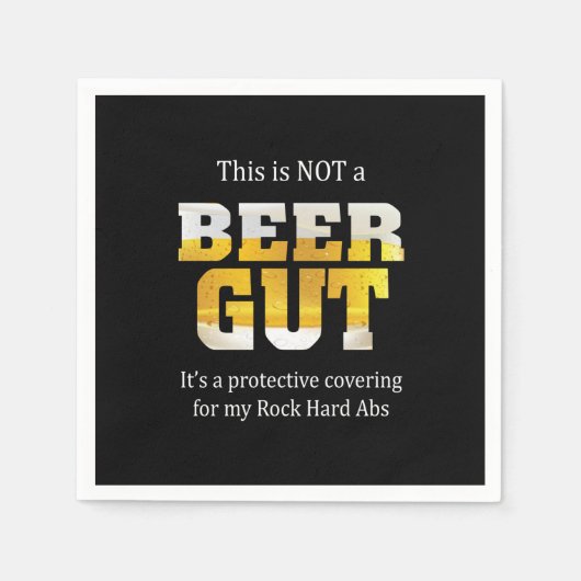 Bierdrinker geen bierbuik verjaardag servet (Voorkant)