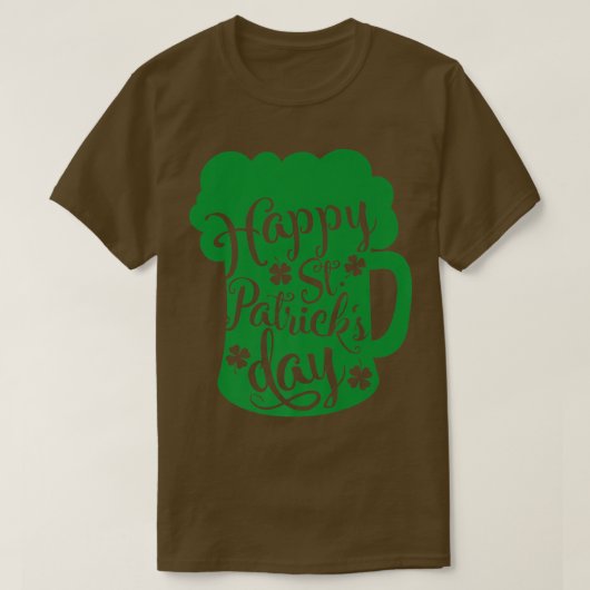 Bierdrinker Gelukkige St. Patrick's Day Patt T-shirt (Design voorkant)