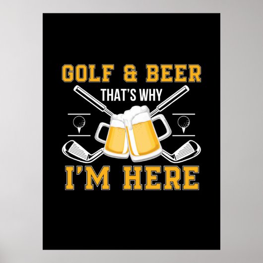 Bierdrinker Golf en bier verjaardag Poster (Voorkant)