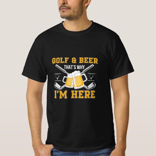 Bierdrinker Golf En Bier Verjaardag T-shirt (Voorkant)