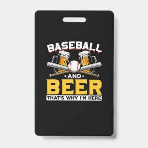 Bierdrinker Honkbal Bier Humor Verjaardag Badge