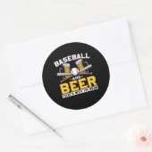 Bierdrinker Honkbal Bier Humor Verjaardag Ronde Sticker (Envelop)