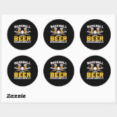 Bierdrinker Honkbal Bier Humor Verjaardag Ronde Sticker (Vel)