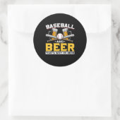 Bierdrinker Honkbal Bier Humor Verjaardag Ronde Sticker (Tas)